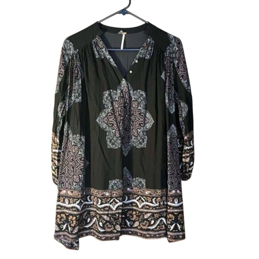 FREE PEOPLE Say You Love Me Long Sleeve Mini Dress